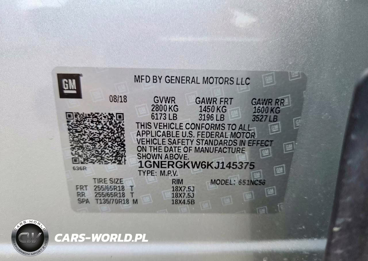 2019 Chevrolet Traverse Lt VIN:1GNERGKW6KJ145375 - 14