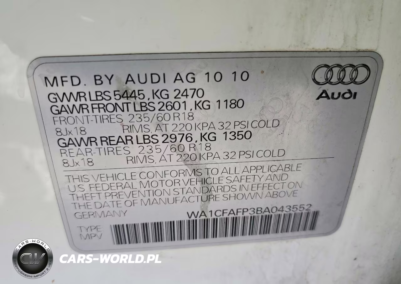 2011 Audi Q5 Premium VIN:WA1CFAFP3BA043552 - 12