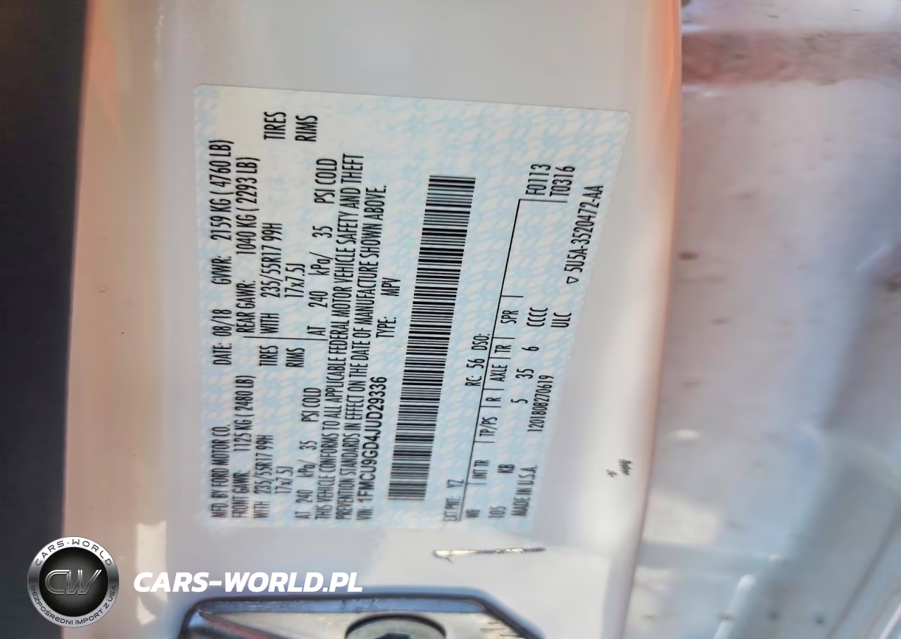 2018 Ford Escape Se VIN:1FMCU9GD4JUD29336 - 13
