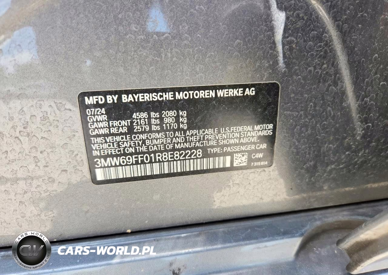 2024 BMW 330I VIN:3MW69FF01R8E82228 - 12