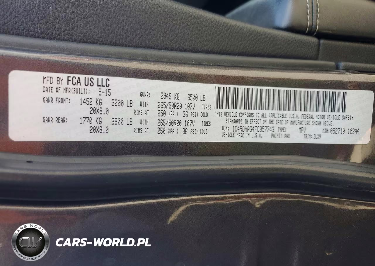 2015 Dodge Durango Sxt VIN:1C4RDHAG4FC857743 - 13