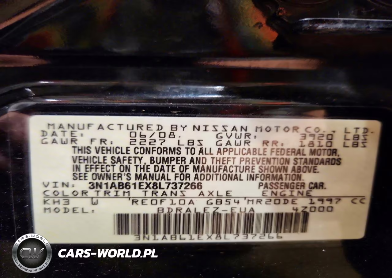 2008 Nissan Sentra 2.0 VIN:3N1AB61EX8L737266 - 12