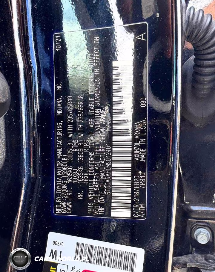 2021 Toyota Highlander Hybrid Xle VIN:5TDGARAH0MS012401 - 10