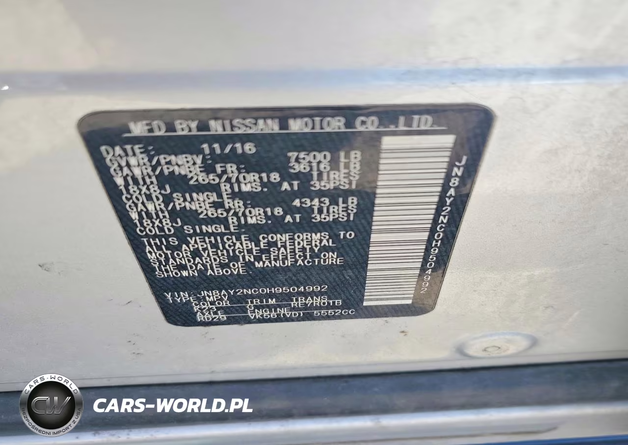 2017 Nissan Armada Sv VIN:JN8AY2NC0H9504992 - 13