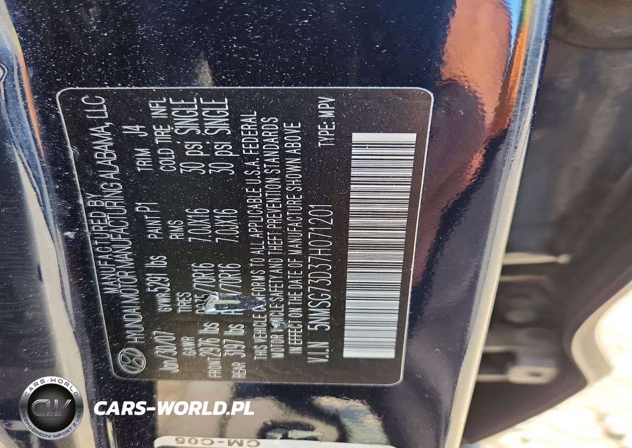 2007 Hyundai Santa Fe Gls VIN:5NMSG73D37H071201 - 13