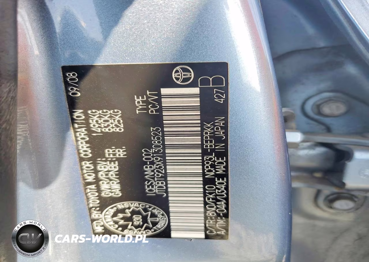 2009 Toyota Yaris Base VIN:JTDBT923X91308523 - 12