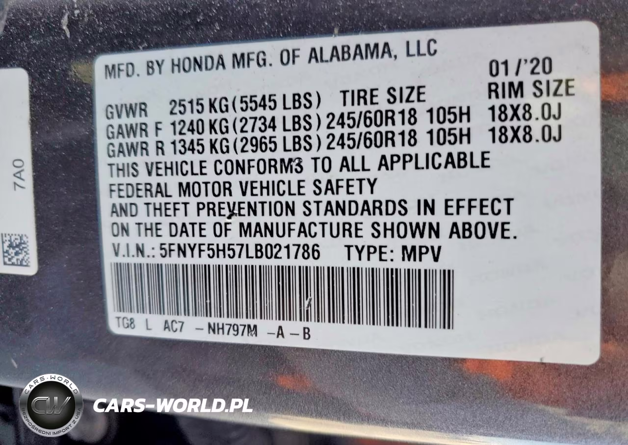 2020 Honda Pilot Exl VIN:5FNYF5H57LB021786 - 12
