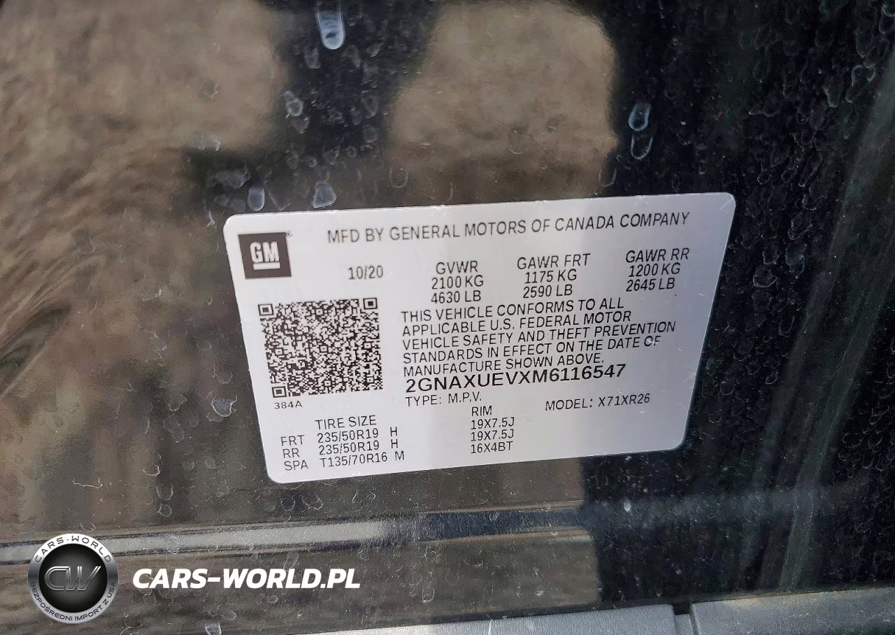 2021 Chevrolet Equinox Lt VIN:2GNAXUEVXM6116547 - 14