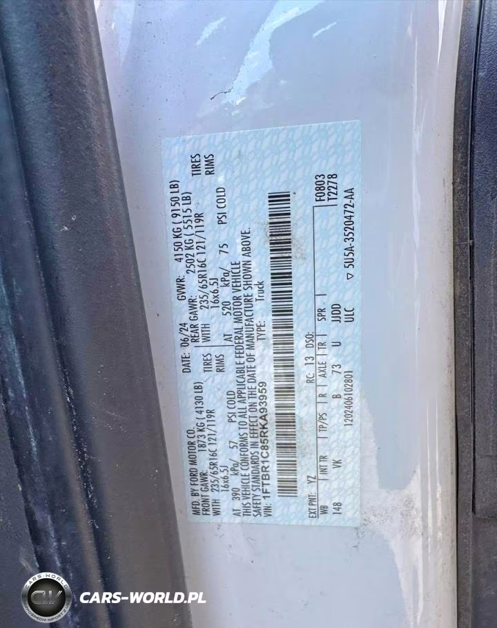 2024 Ford Transit T-250 VIN:1FTBR1C85RKA93959 - 10