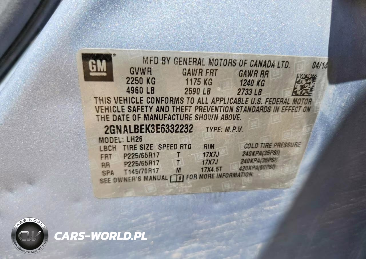 2014 Chevrolet Equinox Lt VIN:2GNALBEK3E6332232 - 13