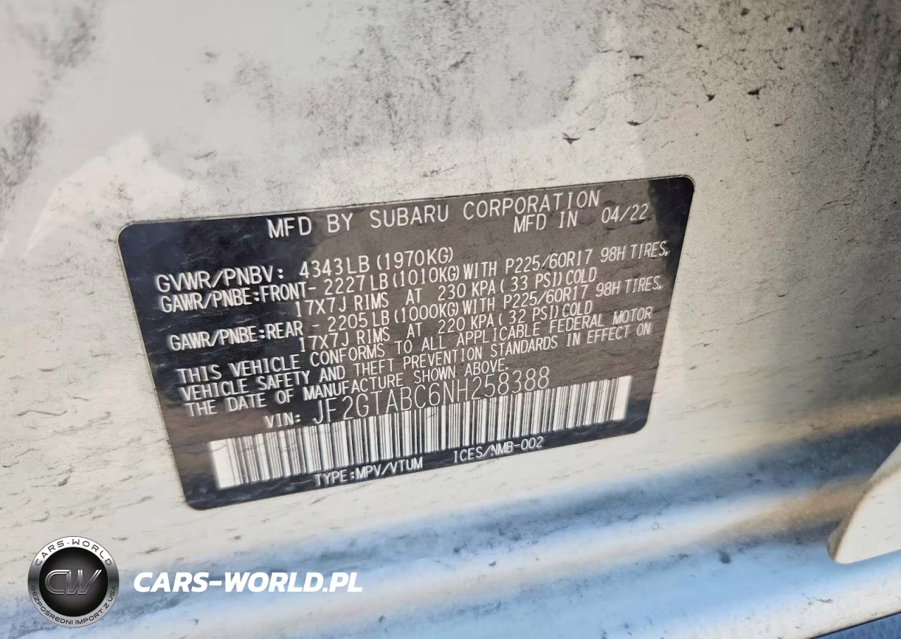 2022 Subaru Crosstrek VIN:JF2GTABC6NH258388 - 13