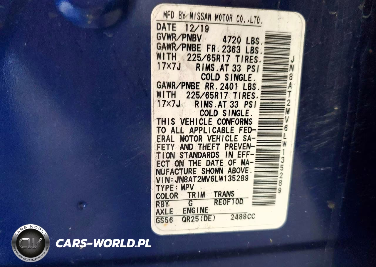 2020 Nissan Rogue S VIN:JN8AT2MV6LW135289 - 13