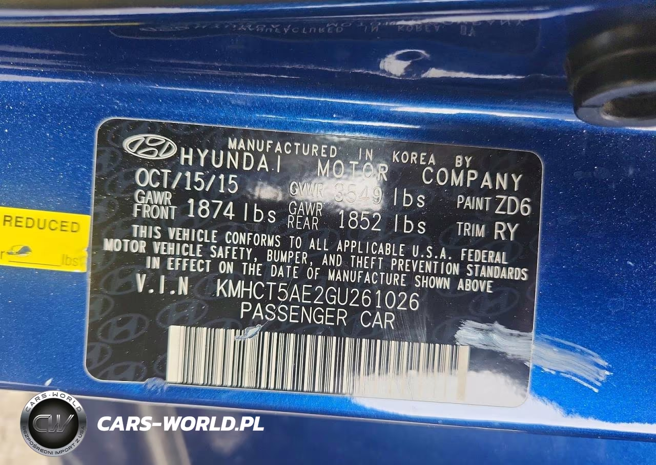 2016 Hyundai Accent Se VIN:KMHCT5AE2GU261026 - 13