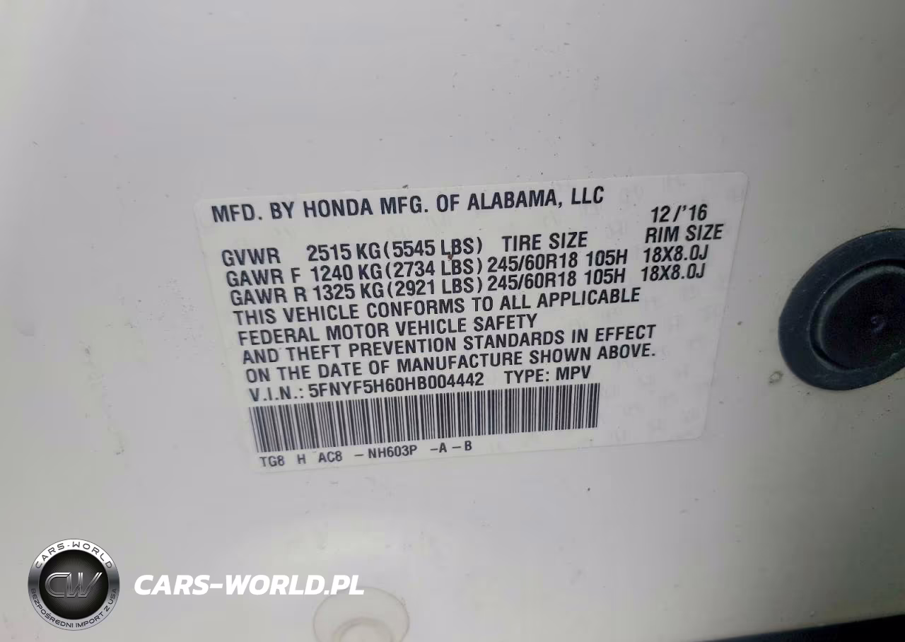 2017 Honda Pilot Exl VIN:5FNYF5H60HB004442 - 13