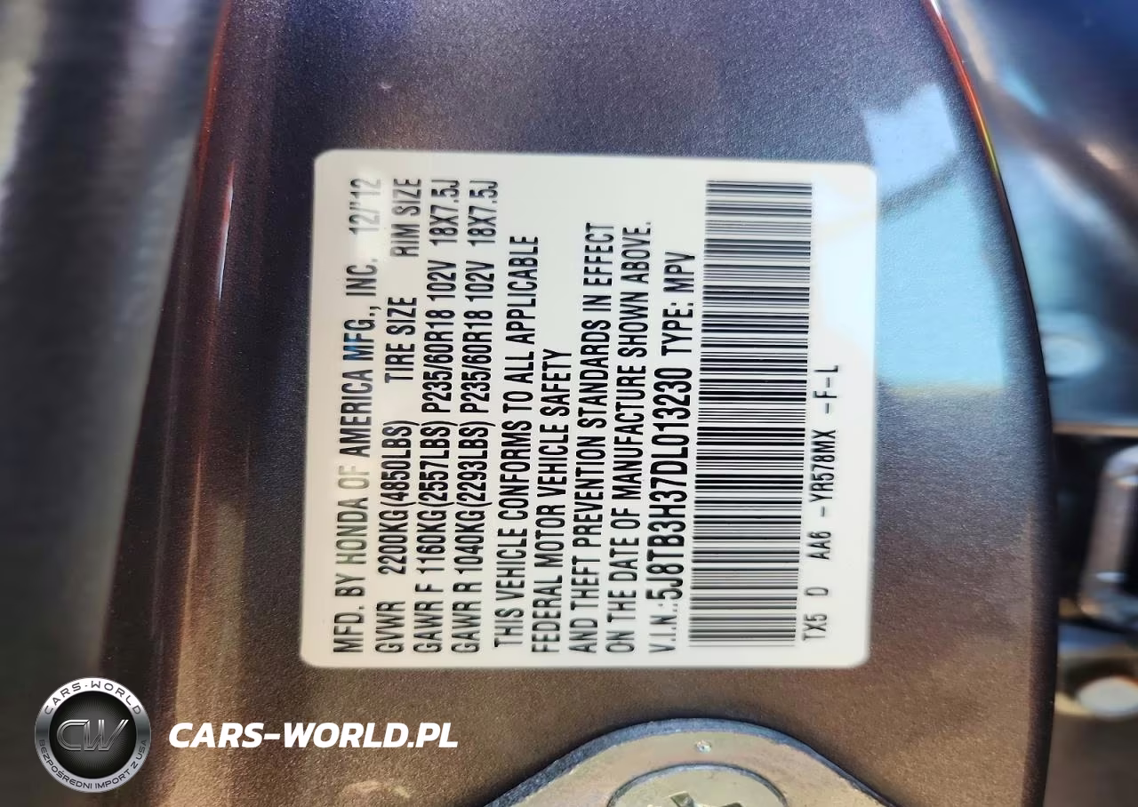 2013 Acura Rdx VIN:5J8TB3H37DL013230 - 13