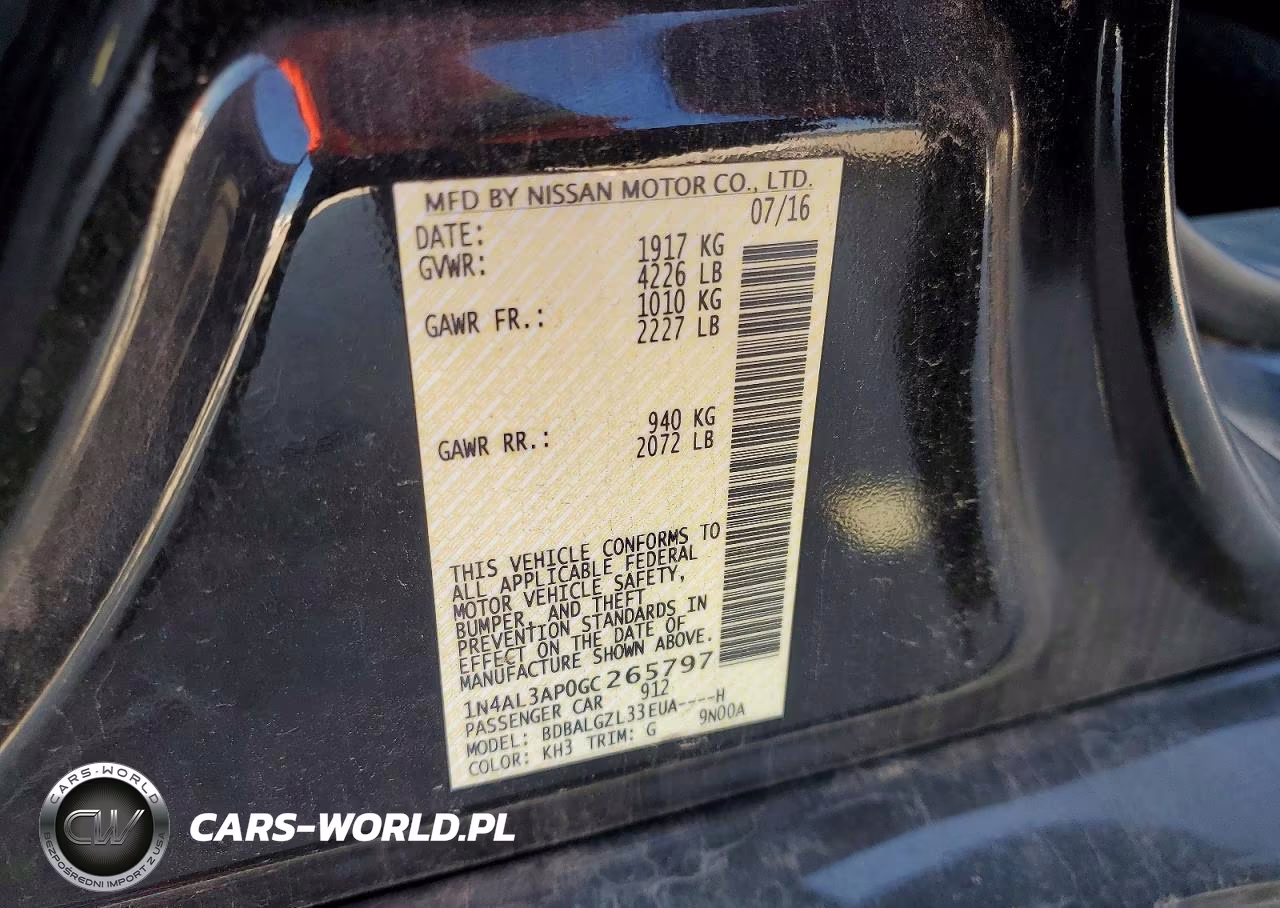 2016 Nissan Altima 2.5 S VIN:1N4AL3AP0GC265797 - 13