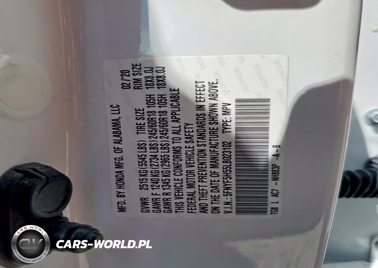2020 Honda Pilot Exl VIN:5FNYF5H55LB023102 - 14