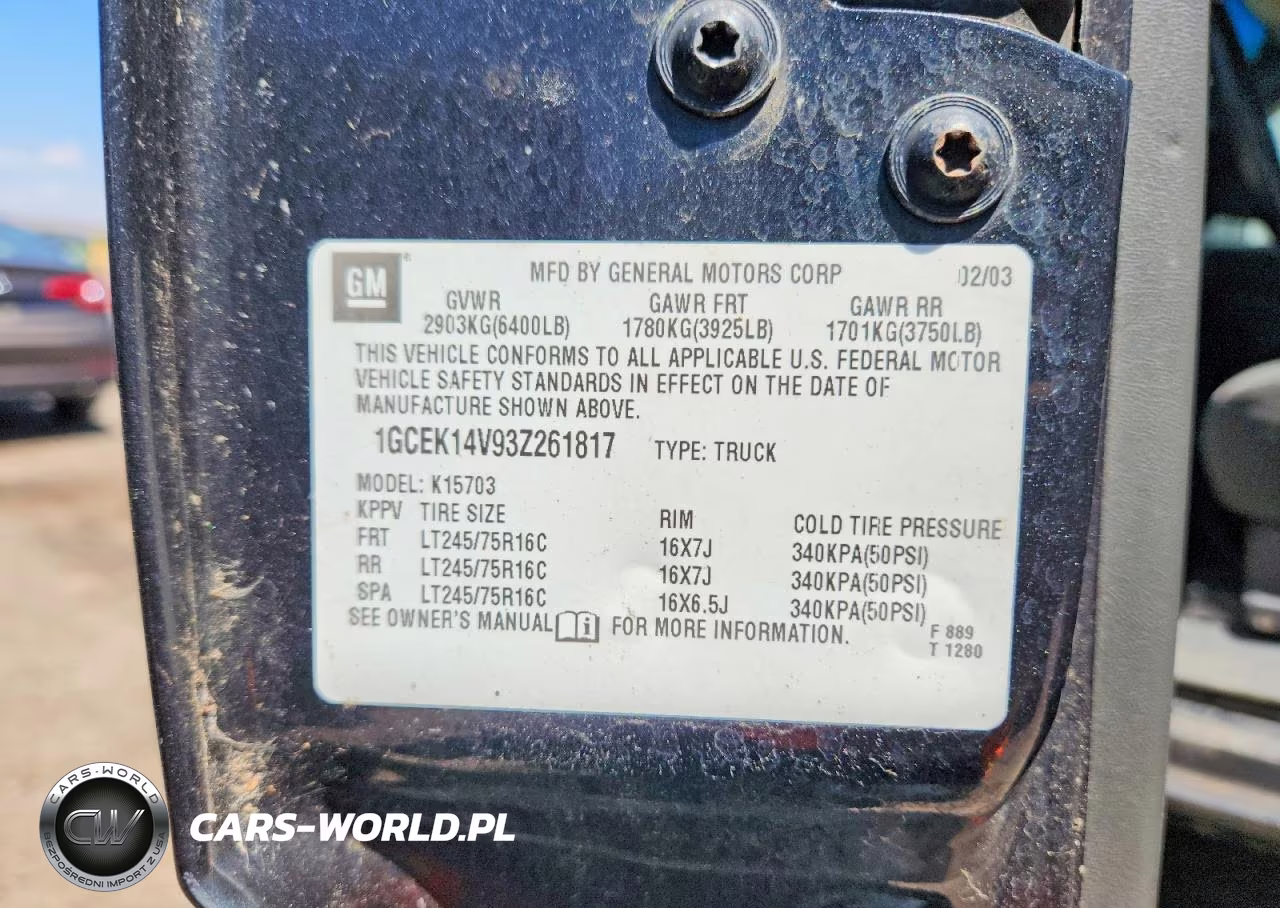 2003 Chevrolet Silverado K1500 VIN:1GCEK14V93Z261817 - 12
