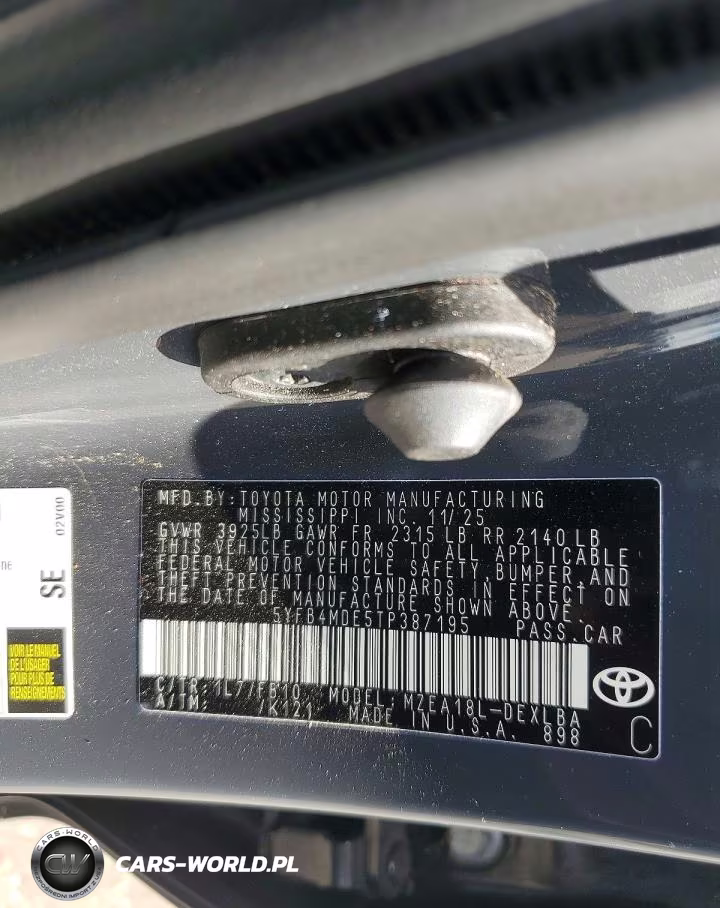 2026 Toyota Corolla Le VIN:5YFB4MDE5TP387195 - 12
