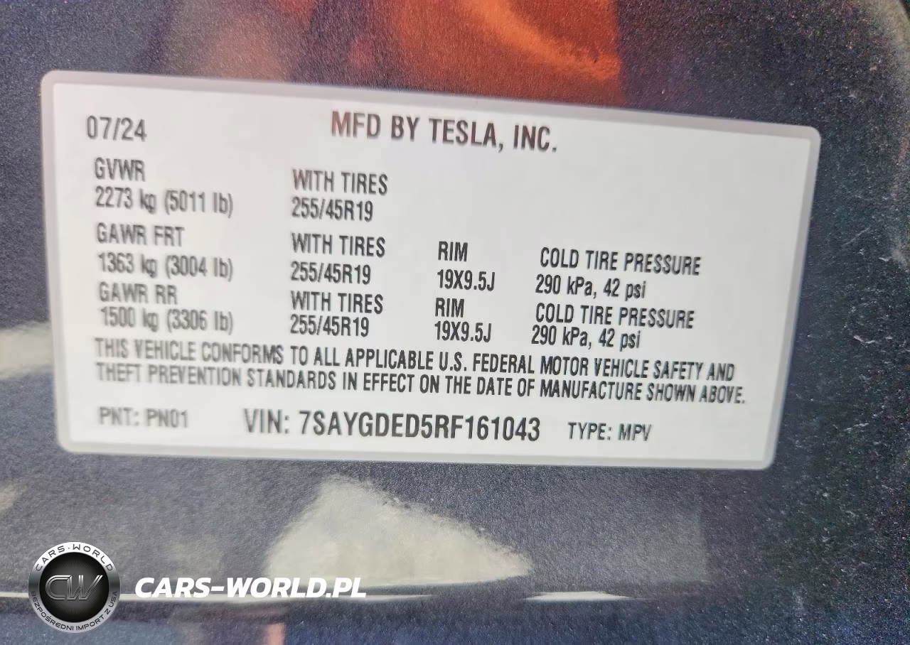 2024 Tesla Model Y VIN:7SAYGDED5RF161043 - 13