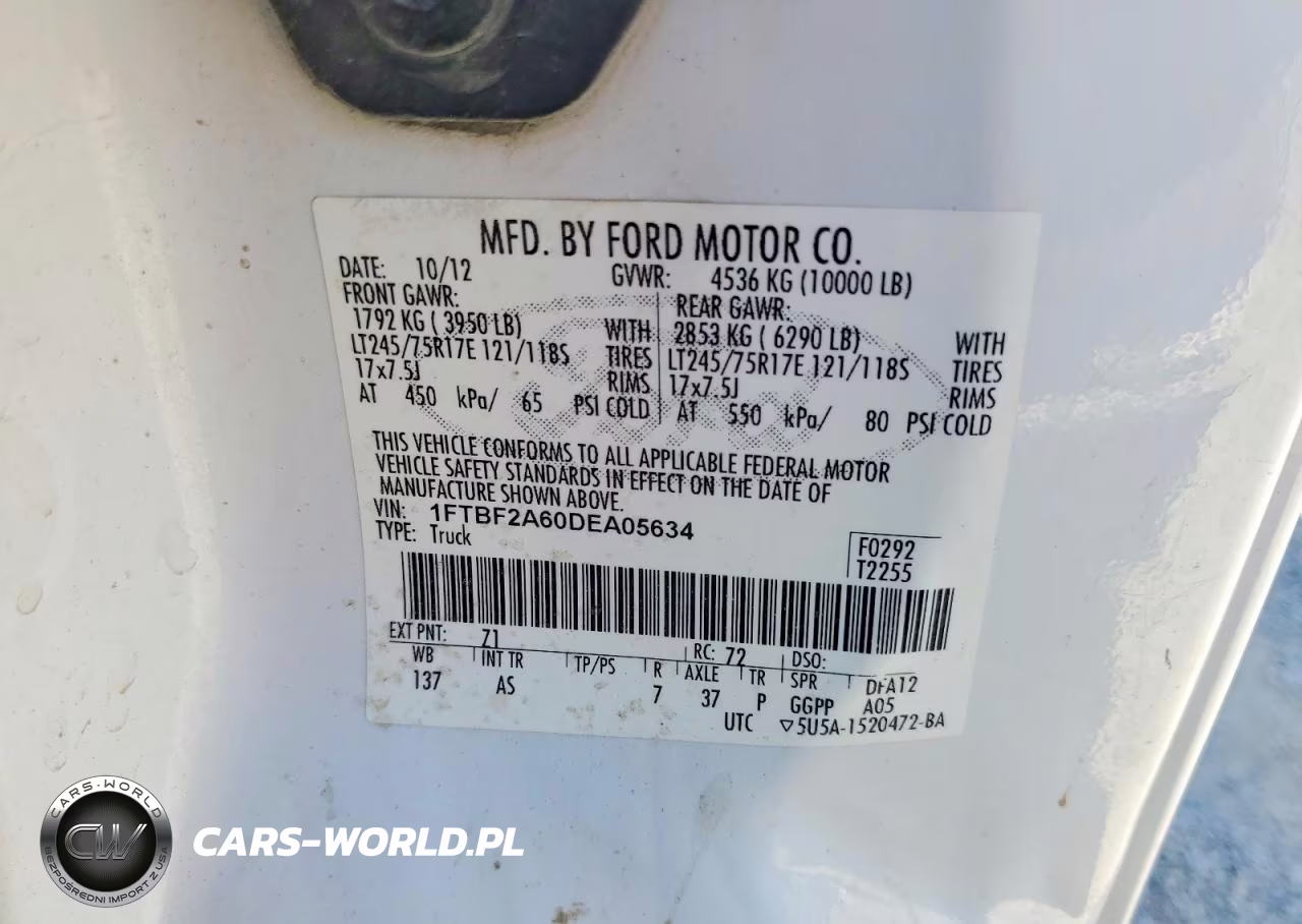 2013 Ford F250 Super Duty VIN:1FTBF2A60DEA05634 - 12