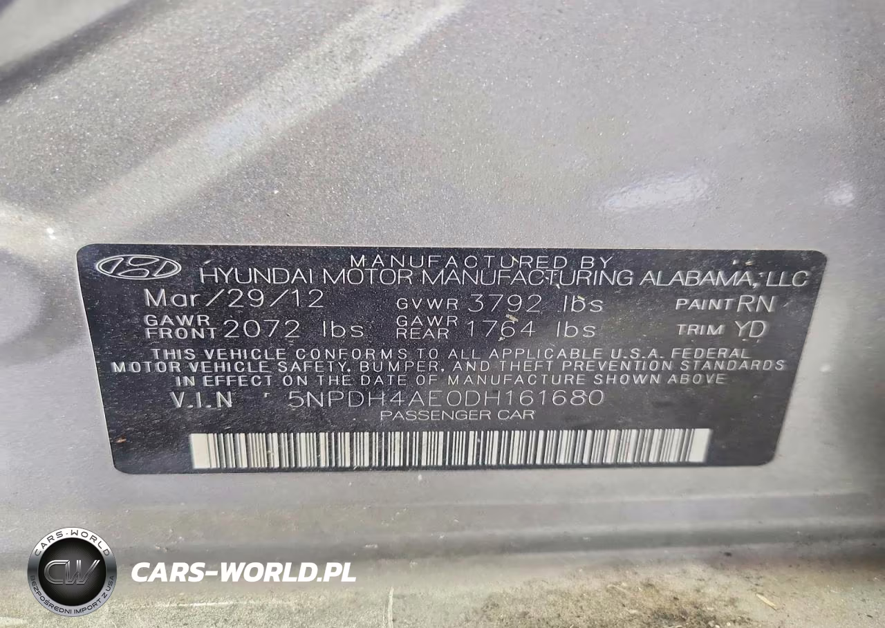 2013 Hyundai Elantra Limited VIN:5NPDH4AE0DH161680 - 12