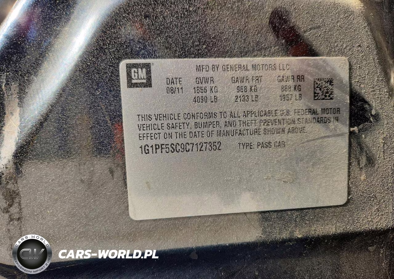 2012 Chevrolet Cruze Lt VIN:1G1PF5SC9C7127352 - 12