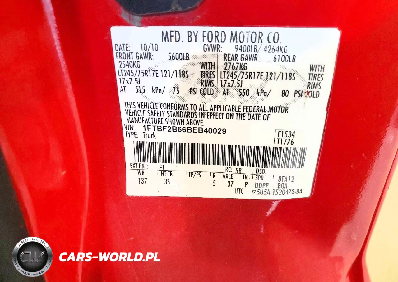 2011 Ford F250 Super Duty VIN:1FTBF2B66BEB40029 - 12