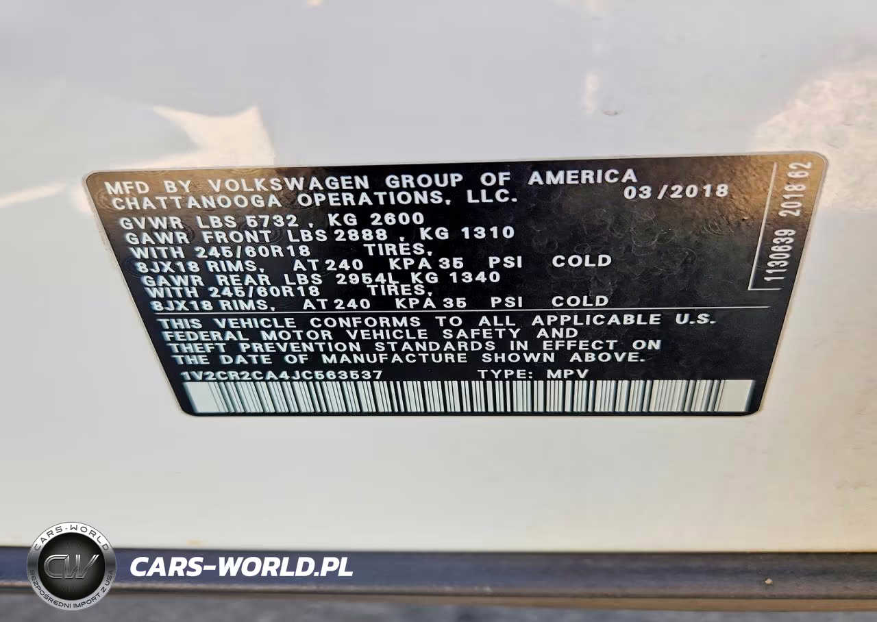 2018 Volkswagen Atlas Se VIN:1V2CR2CA4JC563537 - 13