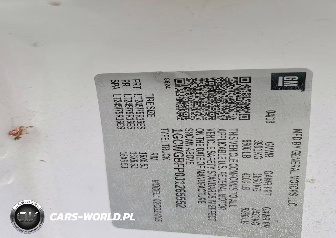 2018 Chevrolet Express 2500 Cargo Ext Delivery Van VIN:1GCWGBFP0J1265552 - 13