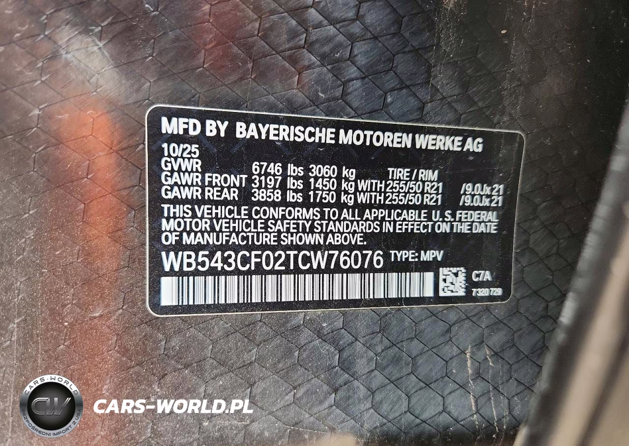 2026 BMW Ix xDrive45 VIN:WB543CF02TCW76076 - 14