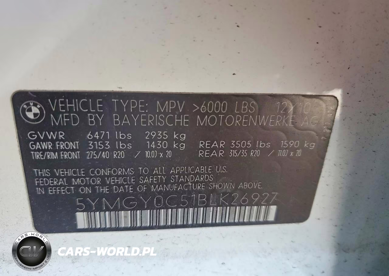 2011 BMW X5 M VIN:5YMGY0C51BLK26927 - 13
