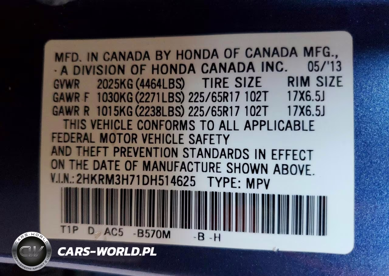 2013 Honda Cr-V Exl VIN:2HKRM3H71DH514625 - 12