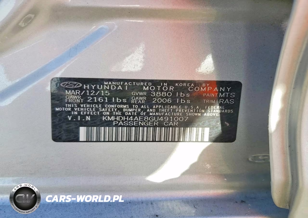 2016 Hyundai Elantra Se VIN:KMHDH4AE8GU491007 - 12