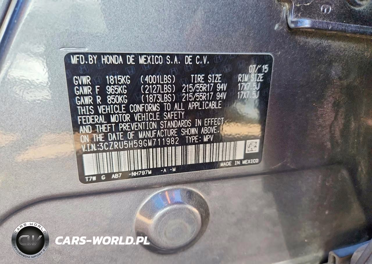 2016 Honda Hr-V Ex VIN:3CZRU5H59GM711982 - 13