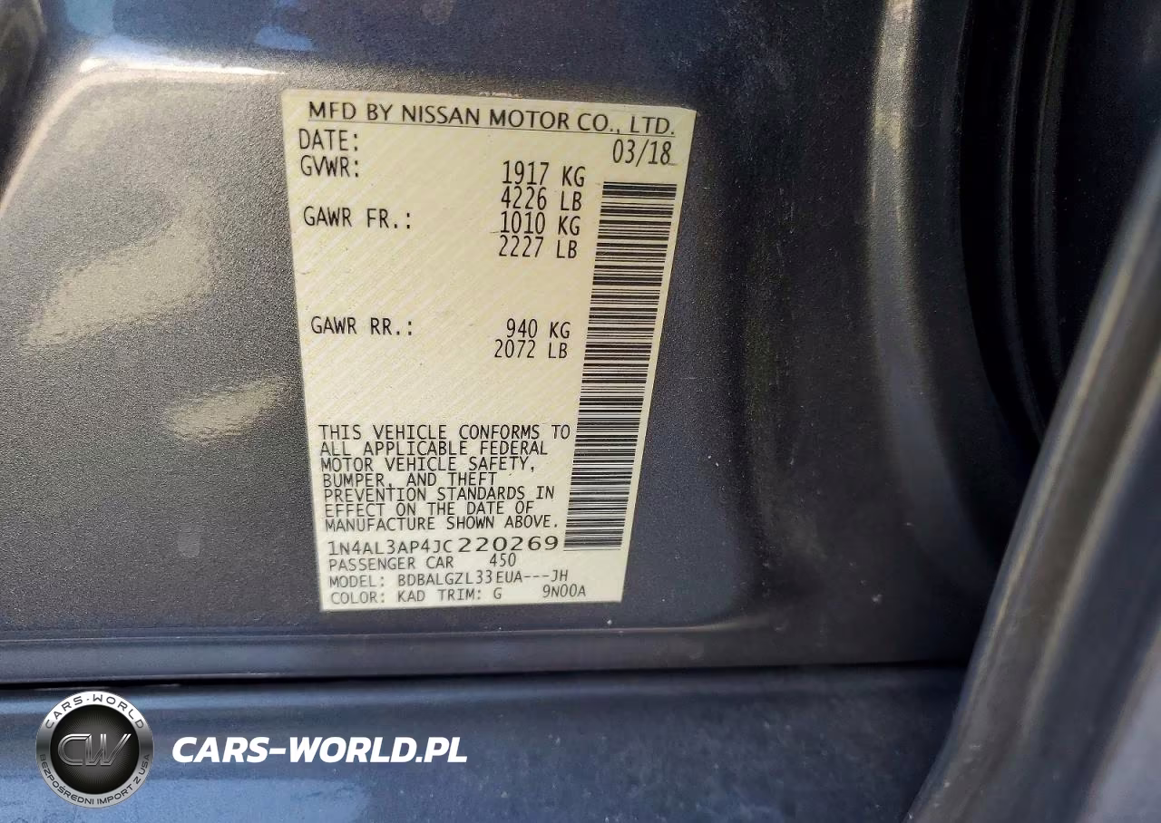 2018 Nissan Altima 2.5 S VIN:1N4AL3AP4JC220269 - 12
