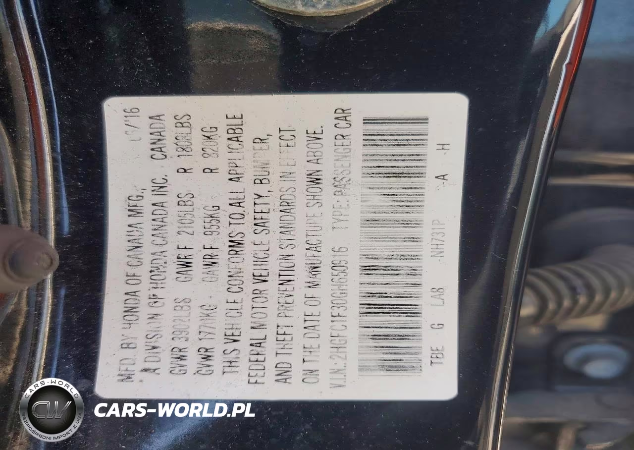 2016 Honda Civic Ex VIN:2HGFC1F30GH650916 - 12