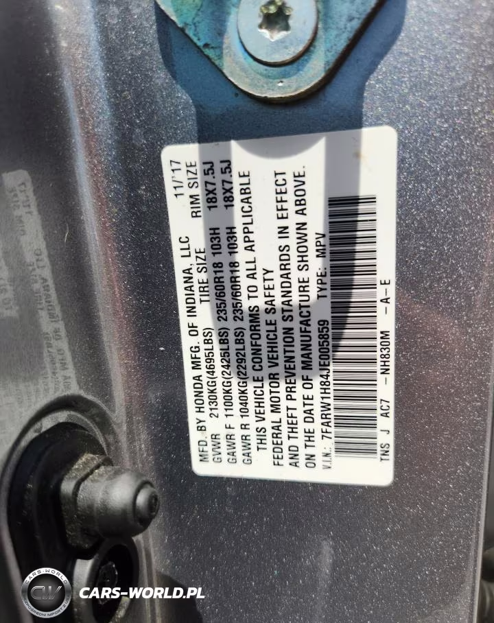 2018 Honda Cr-V Exl VIN:7FARW1H84JE005859 - 13