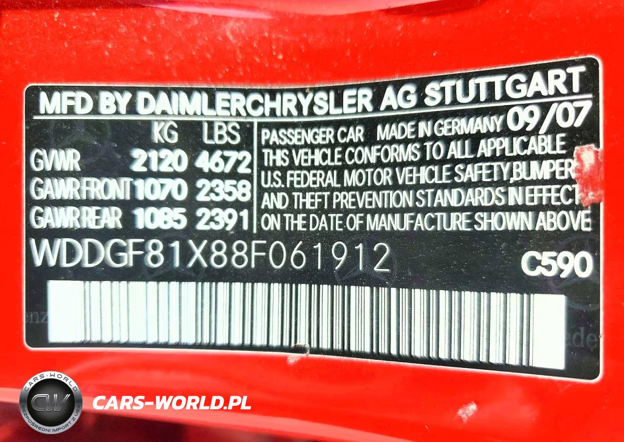 2008 Mercedes-Benz C 300 4Matic VIN:WDDGF81X88F061912 - 12