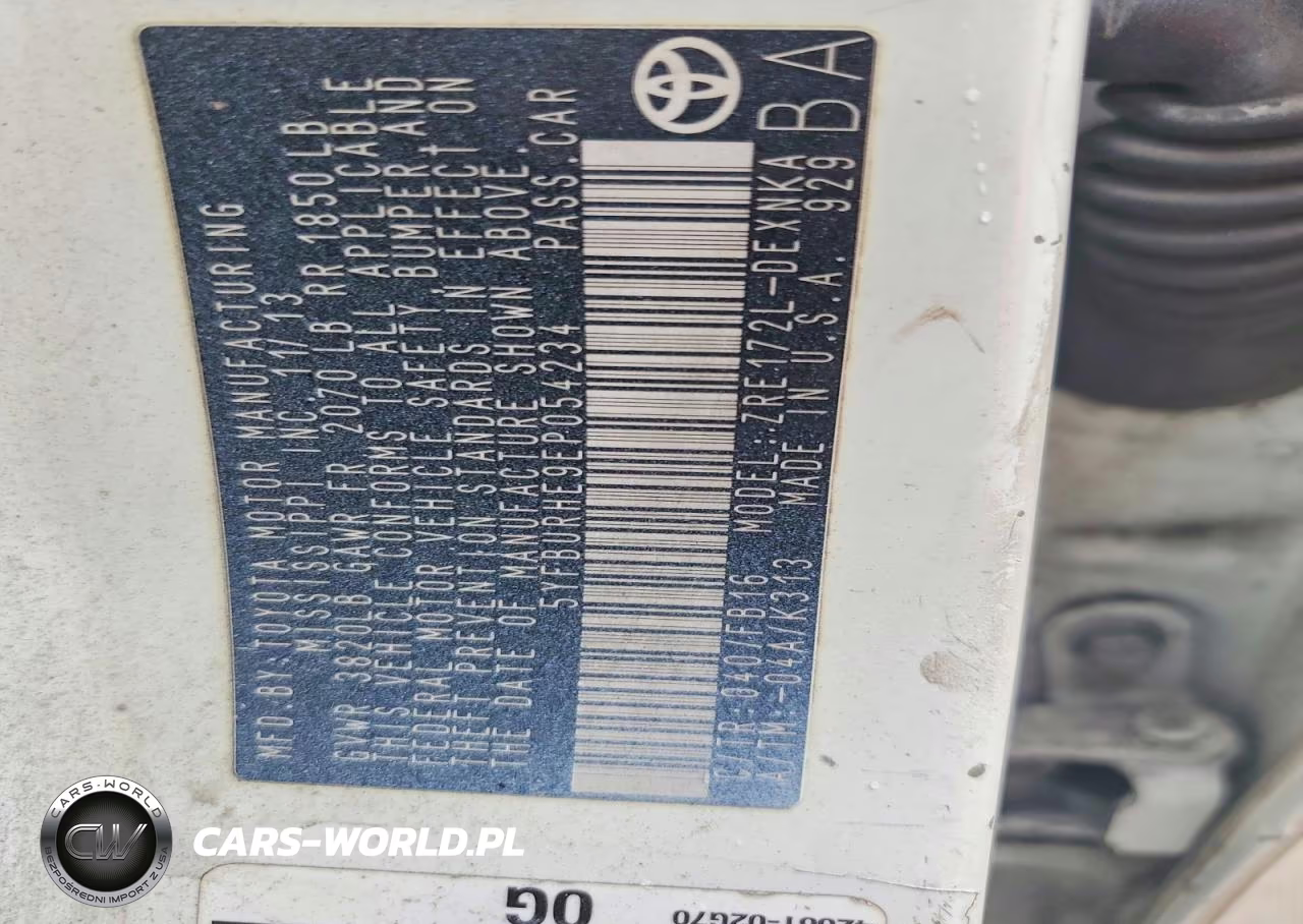 2014 Toyota Corolla Le VIN:5YFBURHE9EP054234 - 12