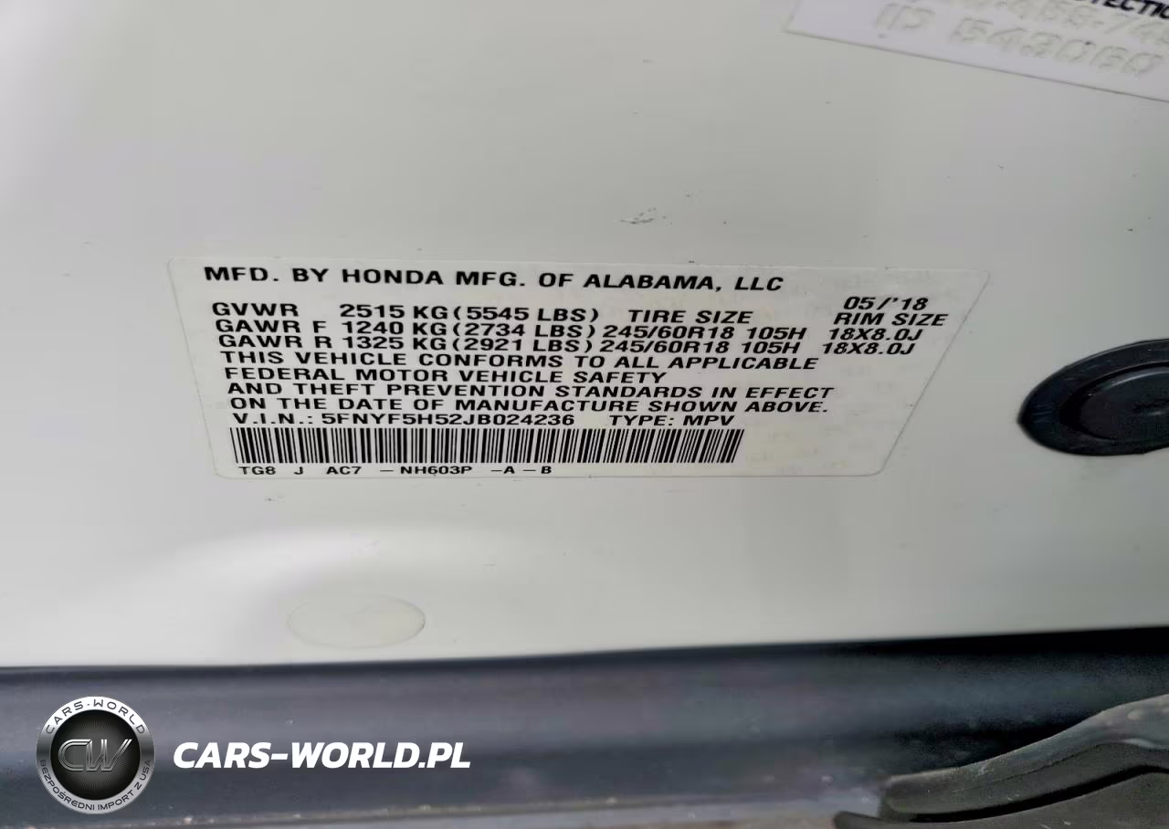2018 Honda Pilot Exl VIN:5FNYF5H52JB024236 - 13