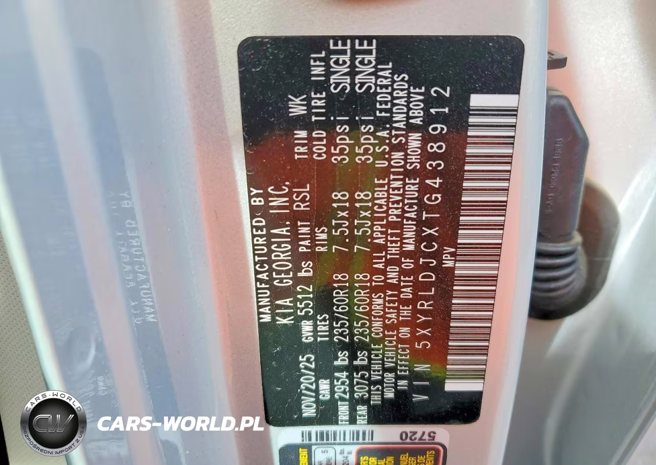 2026 Kia Sorento S VIN:5XYRLDJCXTG438912 - 14