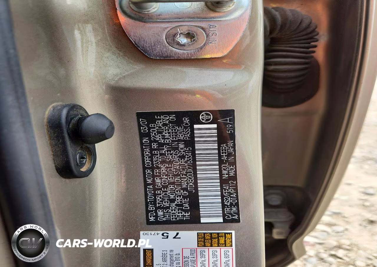 2007 Toyota Prius Base VIN:JTDKB20UX77633415 - 12