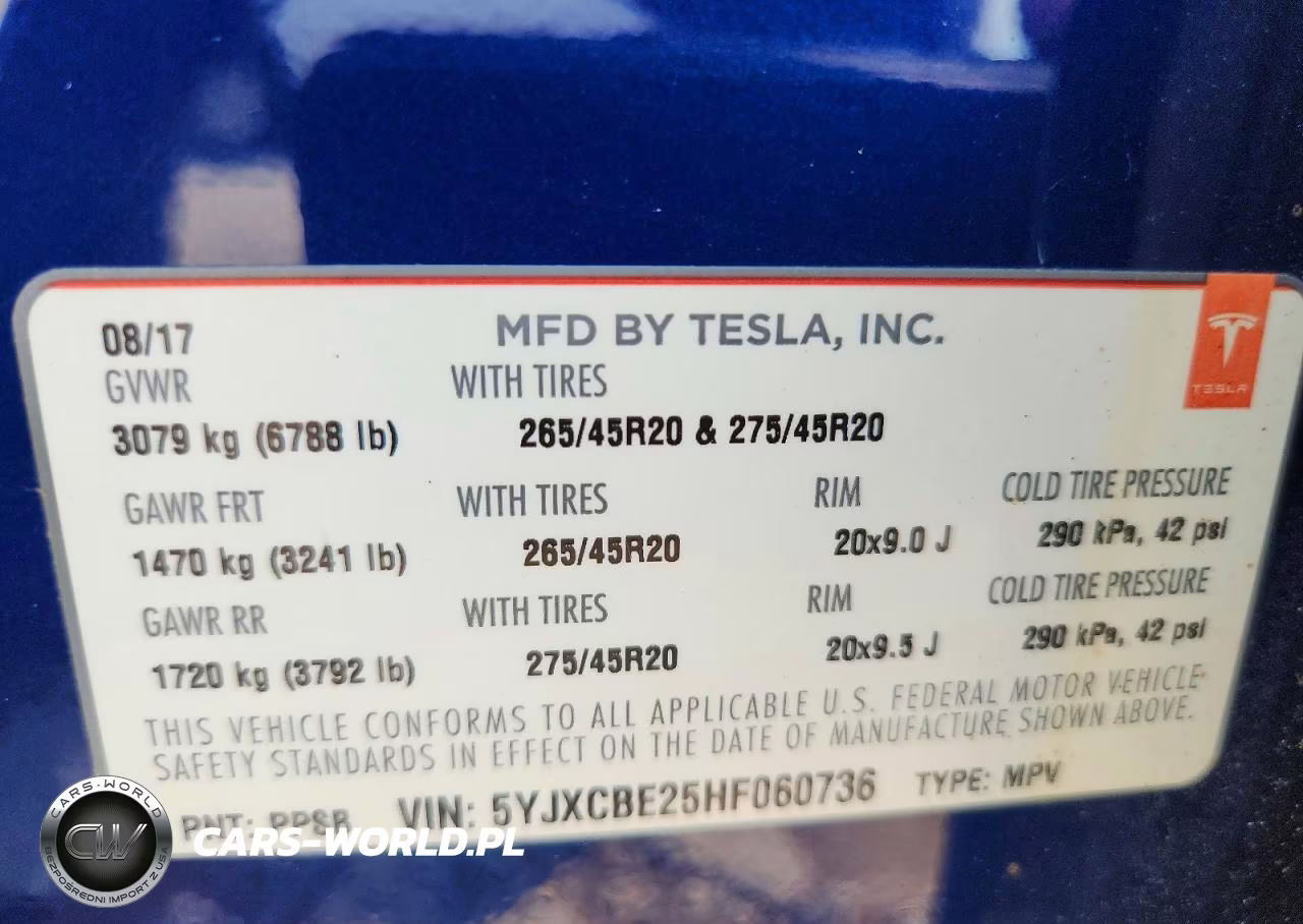 2017 Tesla Model X VIN:5YJXCBE25HF060736 - 14