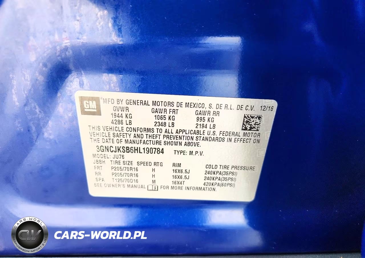 2017 Chevrolet Trax Ls VIN:3GNCJKSB6HL190784 - 12