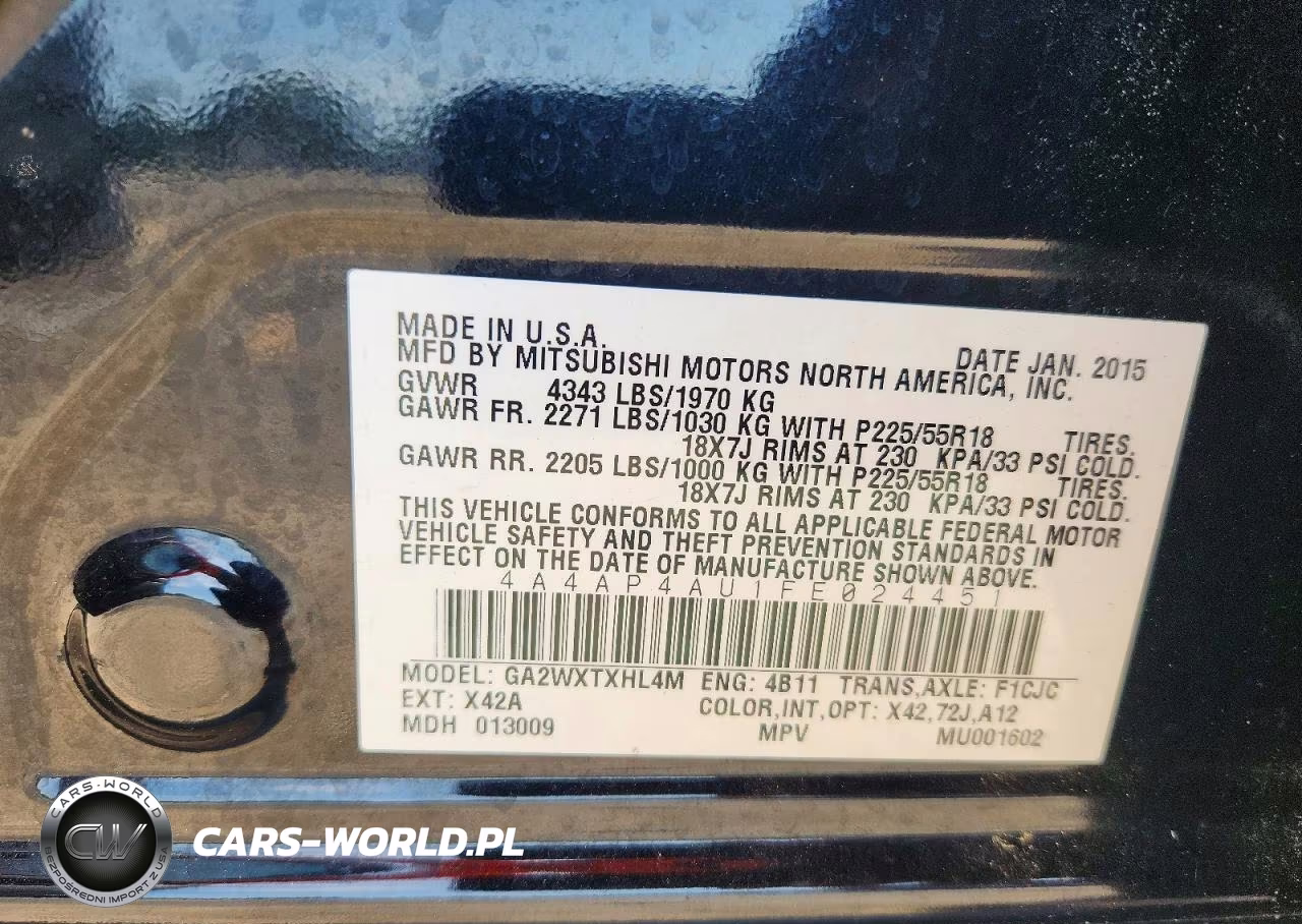 2015 Mitsubishi Outlander Sport Se VIN:4A4AP4AU1FE024451 - 12