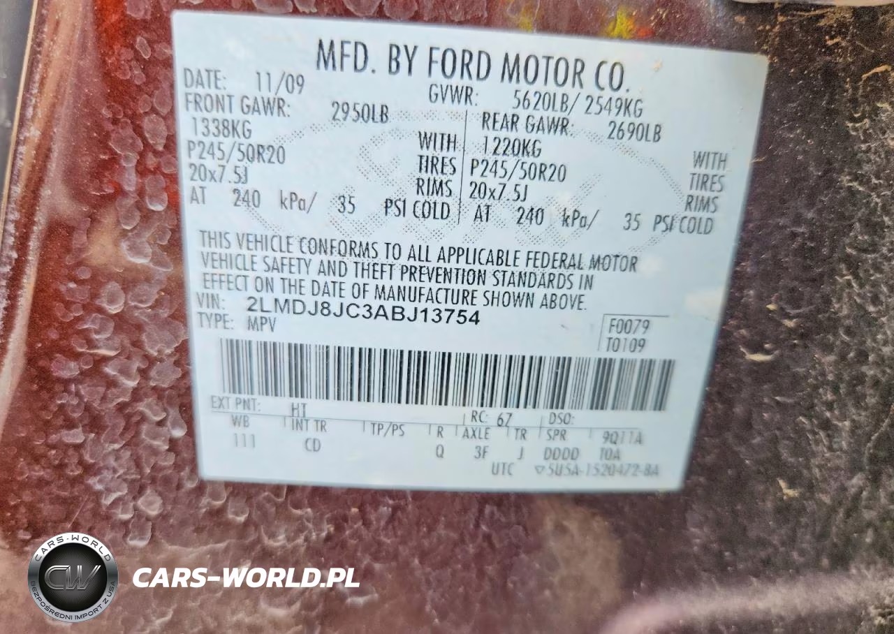2010 Lincoln Mkx VIN:2LMDJ8JC3AFJ13754 - 14