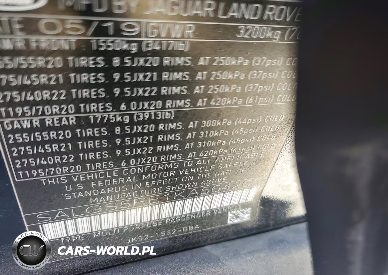 2019 Land Rover Range Rover Supercharged VIN:SALGS5RE1KA564265 - 13
