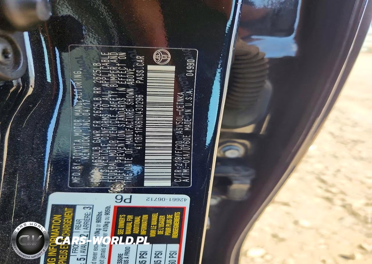 2017 Toyota Camry L-Se VIN:4T1BF1FK6HU430296 - 12