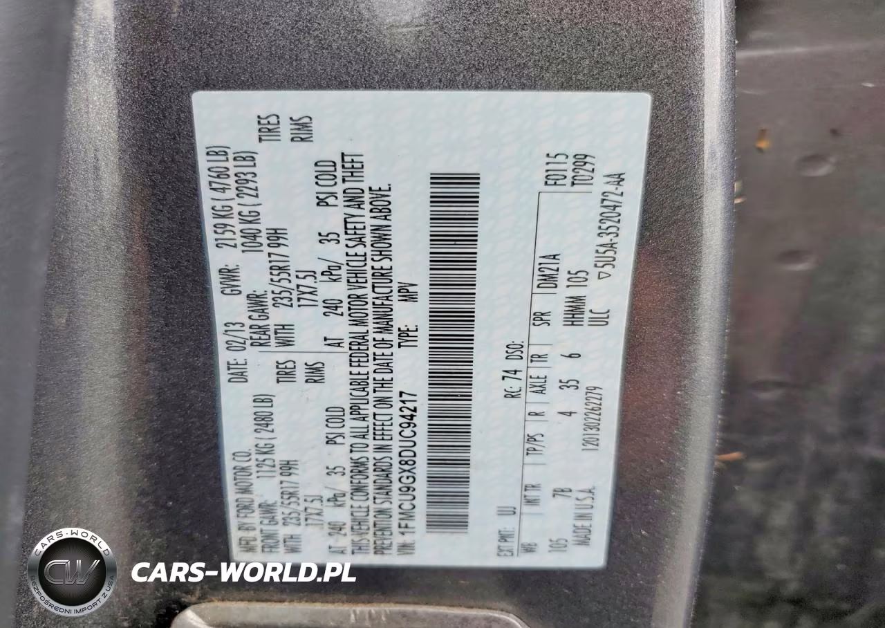 2013 Ford Escape Se VIN:1FMCU9GX8DUC94217 - 13